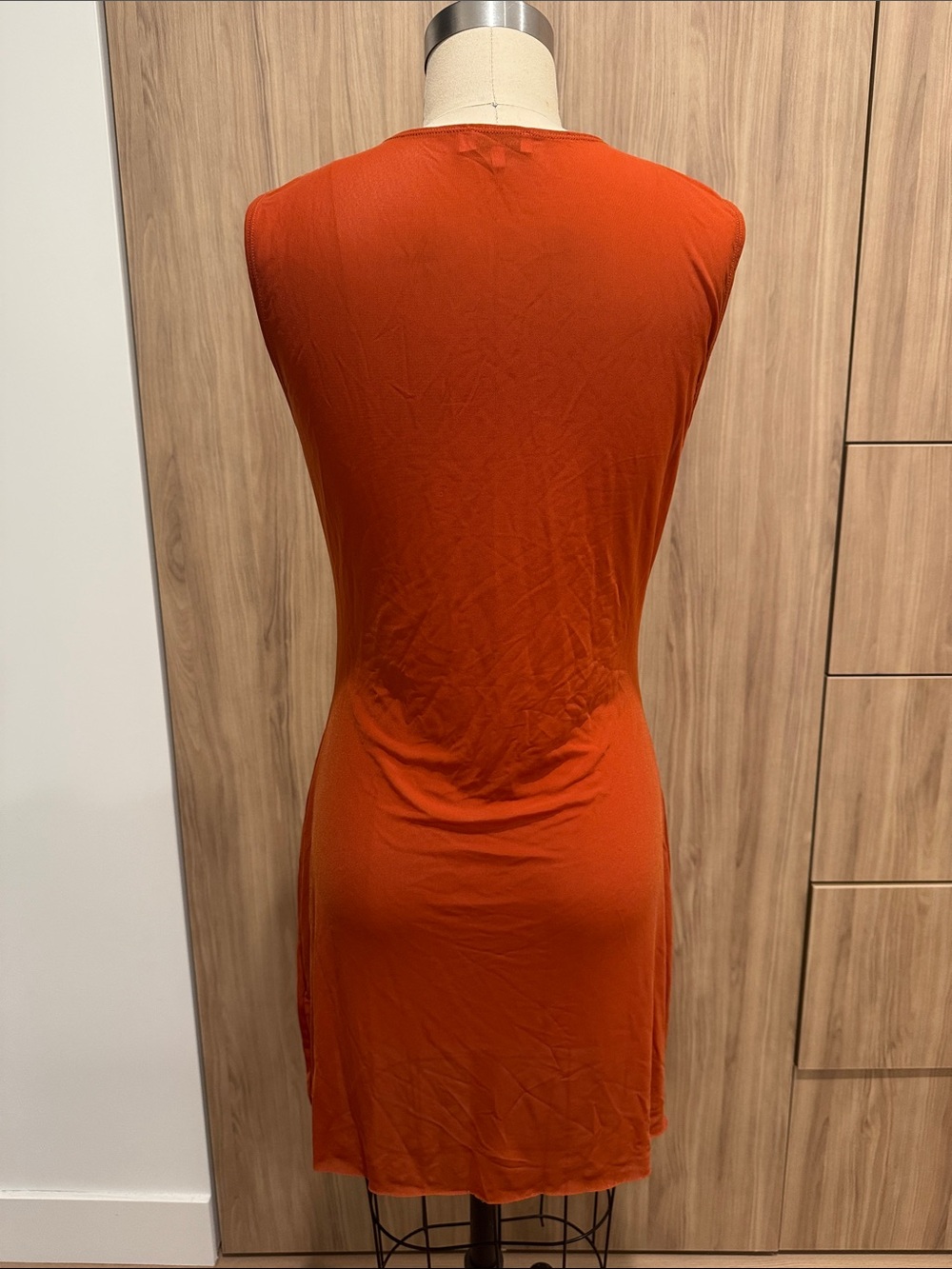 Weworewhat Sleeveless Orange Transparent Dress